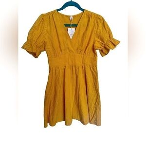 Irococo yellow checkered dress size large